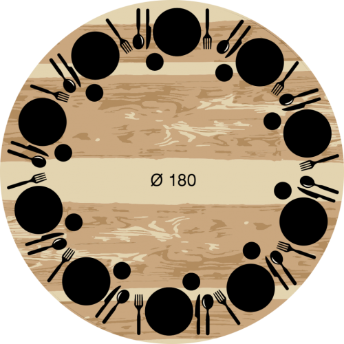 Table ronde 180cm 8-10 pers